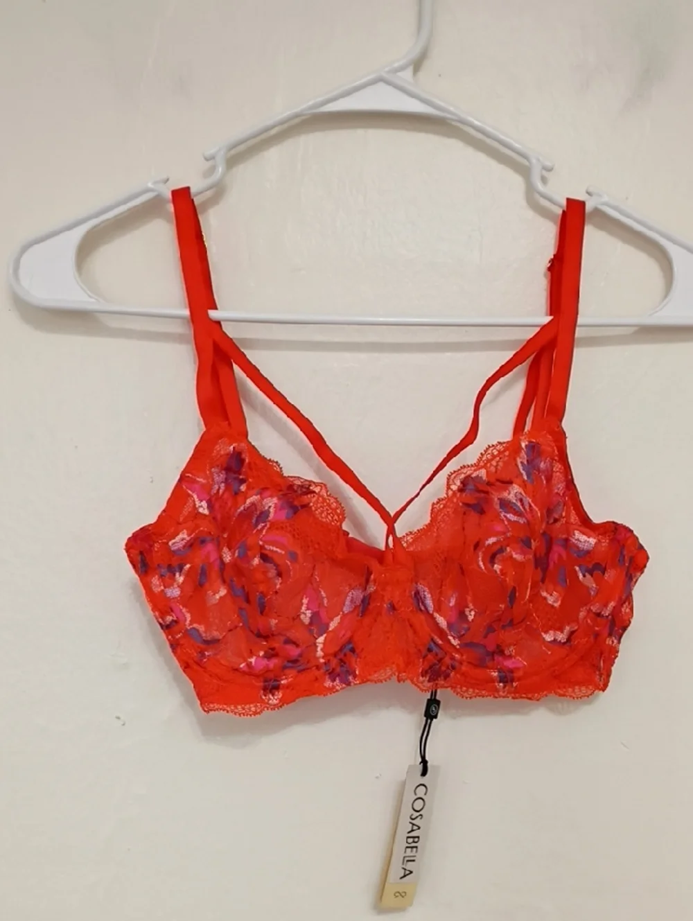 Cosabella Paradiso Lace Underwire Demi Bra Sicilian Orange Size 34C NWT